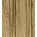 بديل خشب بي في سي مقاس 13 × 290 سم لون بني فاتح مع خط ذهبي 
