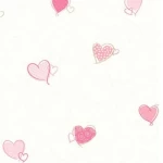 American wallpaper for youth and children, size 10 m x 0.53 m, off white with pink color, model GK8868 