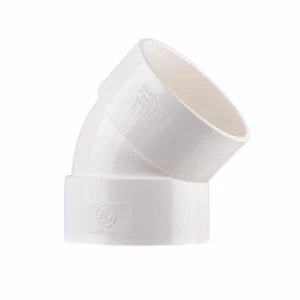 PVC Elbow 45° Schedule 40 4 inch Diameter 114.76 mm White | 3 P pipes factory