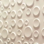 تغطية جدارية 3D، حجم 50×50 سم، لون أبيض، اسم الموديل كريترز