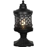 فانوس علاقي جداري خارجي، لون أسود، أبعاد 38×16 سم