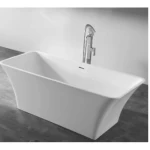 Golden Rectangular Acrylic Oval Bathtub White, 75x170 cm