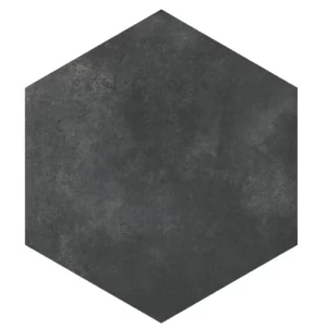 Visconti Hexagonal Ceramic Tile Black, 58.5 × 67.5 cm, 14 mm Thickness
