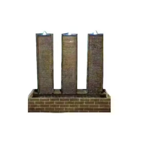 Luxurious Ceramic Waterfall 120x55x120 cm Brown with Lighting | Zahrat Al Rayyan Establishment