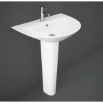 مغسلة ارضية عمود مقاس 42×55×90 سم، لون أبيض جبال الألب | راك للخزف