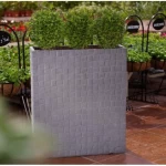 وعاء نباتات زينة فايبر اسمنتى، ابعاد 45x45x100 سم، رمادى 