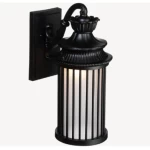 إضاءة حائط للحدائق، لون أسود، ارتفاع 17 سم، عرض 24.3 سم