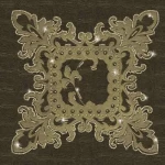 Patterned wall paper, length 10 m, width 0.70 m, dark green color, model 13070