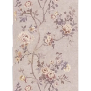 Italian Wallpaper Rose Color Floral Design, Size 10m x 0.70m, Model 15006 | Balbaid Decor Company