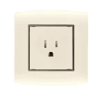 فيش ساسو 127 فولت مفرد 15 أمبير الفنار موديل أمنية المقاس  7x7 اللون بيج بحلقة سوداء