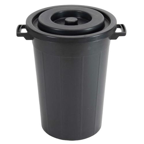 HDPE Plastic Waste Bin 85 Liters 50x50x80 cm Black | AL-FURIDI FACTORY FOR PLASTIC INDUSTRIES
