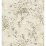 Italian floral wall Covering, size 10 m x 0.73 m, beige color, model 56947 