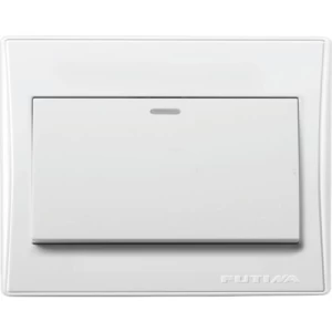 Intermediate Single Switch 16 Amp 7x7 cm, White Color | Foutina