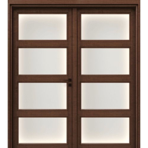 Premium Luxury Wooden Entrance Doors Double 220×235 cm 6 cm Thickness Dark Brown | YT-45010126