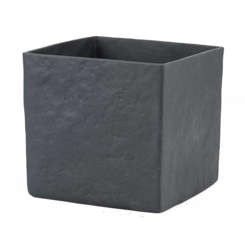 Square Stone Plant Pot 16.5x15.2 cm Dark Gray | Sultan Garden Center