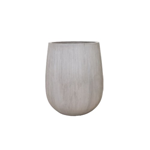 Circular Concrete Planter Pot 54 cm Width x 66 cm Height, Beige | Verde