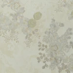 Floral Wall Covering, Length 15.6 meters, Width 106 cm, gold with brown and gray Color