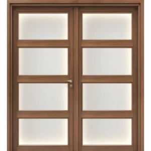 Premium Double Wooden Door 220 × 235 cm Brown, Classic Design | YT-38947119