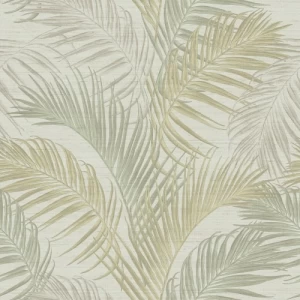 Leaf-patterned Wall Covering Pale Green 10m x 0.53m, Model 33315 | Balbaid Decor Company