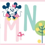 ورق جدران، لون وردي تصميم اطفال، مقاس 457 سم×15.24 سم