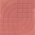 بلاط أسمنتي للأرضيات، تصميم تقاطع دائري، أبعاد 40×40×4 سم، لون أحمر فاتح | وسد للصناعة