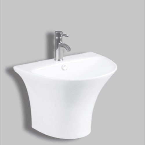 Round Hanging Ceramic Wash Basin Size 40×40 cm, White Color | Prime Alarabia