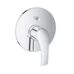 Round Concealed Shower Mixer Face, Two Lines, Chrome Color
