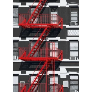 لوحة حائط للديكور تصميم شبابي 183×254 سم رمادي مع احمر | شركة بالبيد للديكور