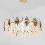 Elegant Modern Pendant Light, Size 80×100 cm , Gold | Gray color