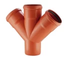 UPVC 45° Double Y Size 160 mm, Length 401 mm, Orange Color | Cosmoplast