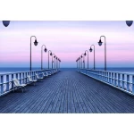 Mural image sea design, Size 366 cm × 254 cm, purple color