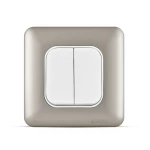 مفتاح كهربائي مزدوج 20 أمبير احادي القطب، لون تيتانيوم، 7×7 سم، 250 فولت | سبكترا