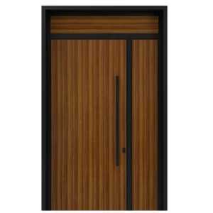 Modern Aluminum Exterior Door Rust Resistant Black and Brown, Model AL-76 | 