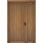 باب خشبي ونصف بريميوم، بنى فاتح، مقاس 160 × 235 سم، رمز المنتج EXO7