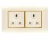 Electrical Switch socket 2g 13 Amp Alfanar Model  Omnia Size 7x14 Colour Beige with Gold Ring