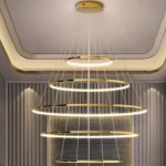 Ceiling Lamp, Golden color, base dimensions 20 cm, Wire length 100 cm