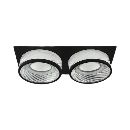 Sanbo Double Square Downlight GU10, Black, Size 183×93×57 mm | Sanbo