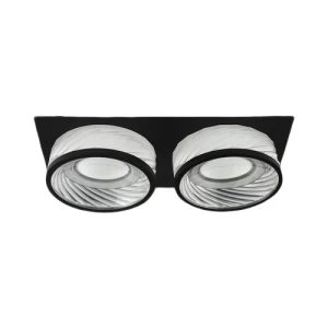 Sanbo Double Square Downlight GU10, Black, Size 183×93×57 mm | Sanbo