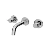 Frameless Wall Mounted Washbasin Mixer, Weight 1460  grams, Shinny Chrome Color