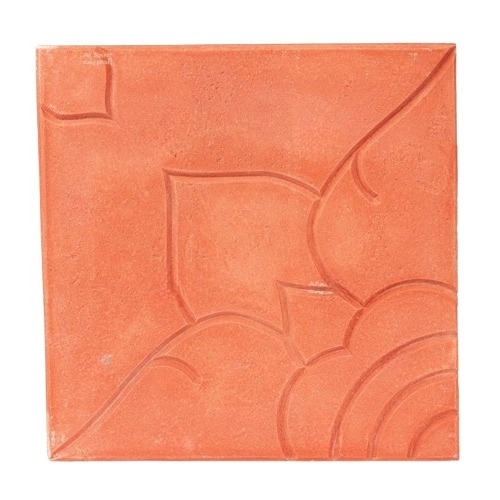 Concrete Tile Decorative Rose Design 40×40×4 cm Light Red | Al Sarif Building Materials CONT-40404-YL-D42