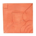 Concrete Tile Decorative Rose Design, Light red Color, Size 40×40×4 cm | Al Sarif Company, model CONT-40404-YL-D42