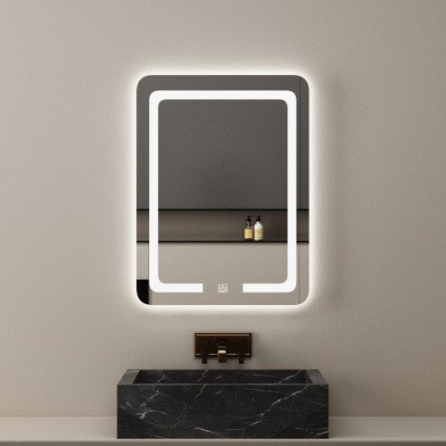 Rectangular Shape Lighting Mirror 60×80 cm, White/Yellow/Mix Light | Al Muhaidib Sanitary and Ceramic