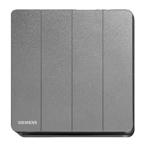 16A 4 Gang 2 Way Light Switch 86x86mm, Dark Gray | Siemens (Delta Arina)
