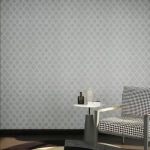 ورق جدران هندسي، مقاس 10م × 50 سم، رمادي فاتح