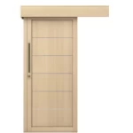 Sliding Door of Wood Plastic (WPC), Size 600×600 cm, thick 6 cm, Light Wood Color, Model Number M01