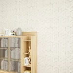 Geometric Design Wallpaper, Size 10 mx50 cm, ivory Color