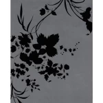 Wallpaper, Floral Design, Black with grey Color, Size 10m×53cm