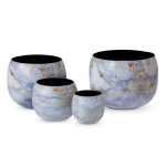 وعاء زرع ستيل بألوان متداخلة مقاس 35×28 سم