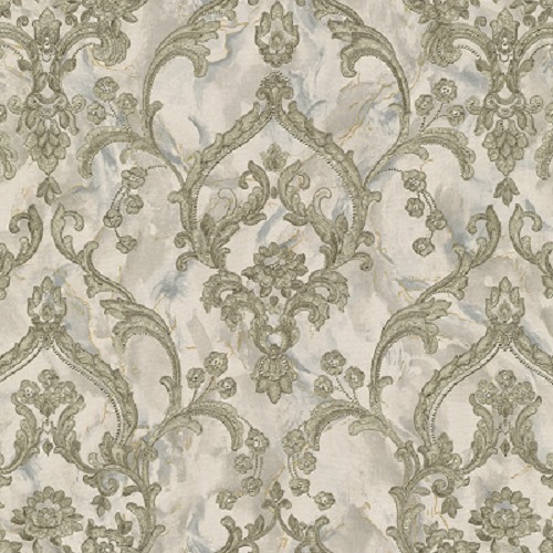 Classic Wall Covering 1.005x106 cm Greige | Blue Color | Abyat Company Poeme