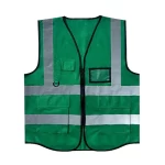 سترة عمل عاكسة، مزودة بثلاث جيوب وبطاقة تعريف، لون اخضر، عرض 2 إنش